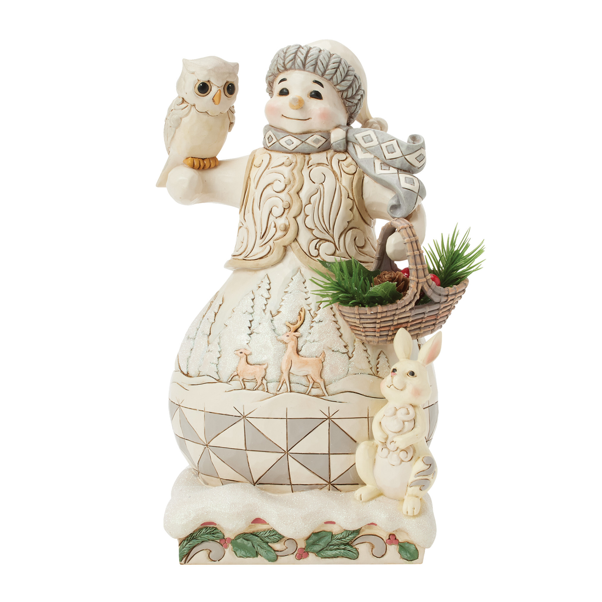 Jim Shore Heartwood Creek White Woodland Snowman Figurine