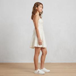 Juniors Emerald Sundae Embroidered Lace Up Back Skater Dress