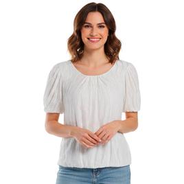 Womens Sara Michelle Balloon Sleeve Back Keyhole Blouse