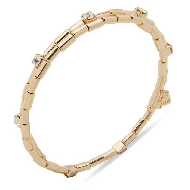 Nine West Gold-Tone Crystal Coil Beaded Bracelet