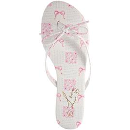 Womens Love 83 Bow and Floral Flip Flops