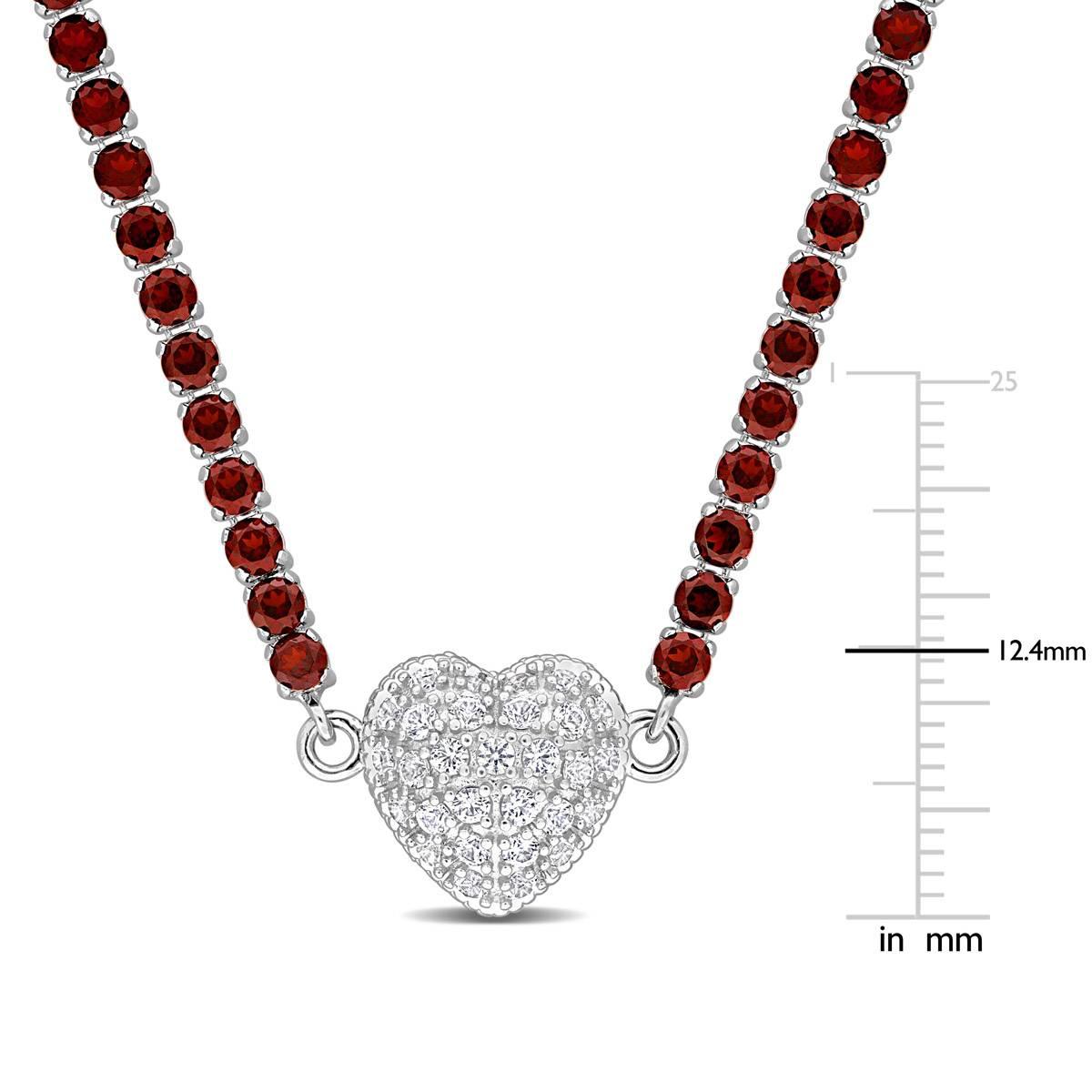 Sophia B Garnet & Created White Sapphire Collar Necklace