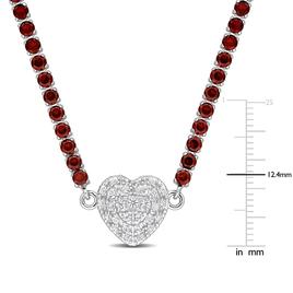 Sophia B Garnet & Created White Sapphire Collar Necklace
