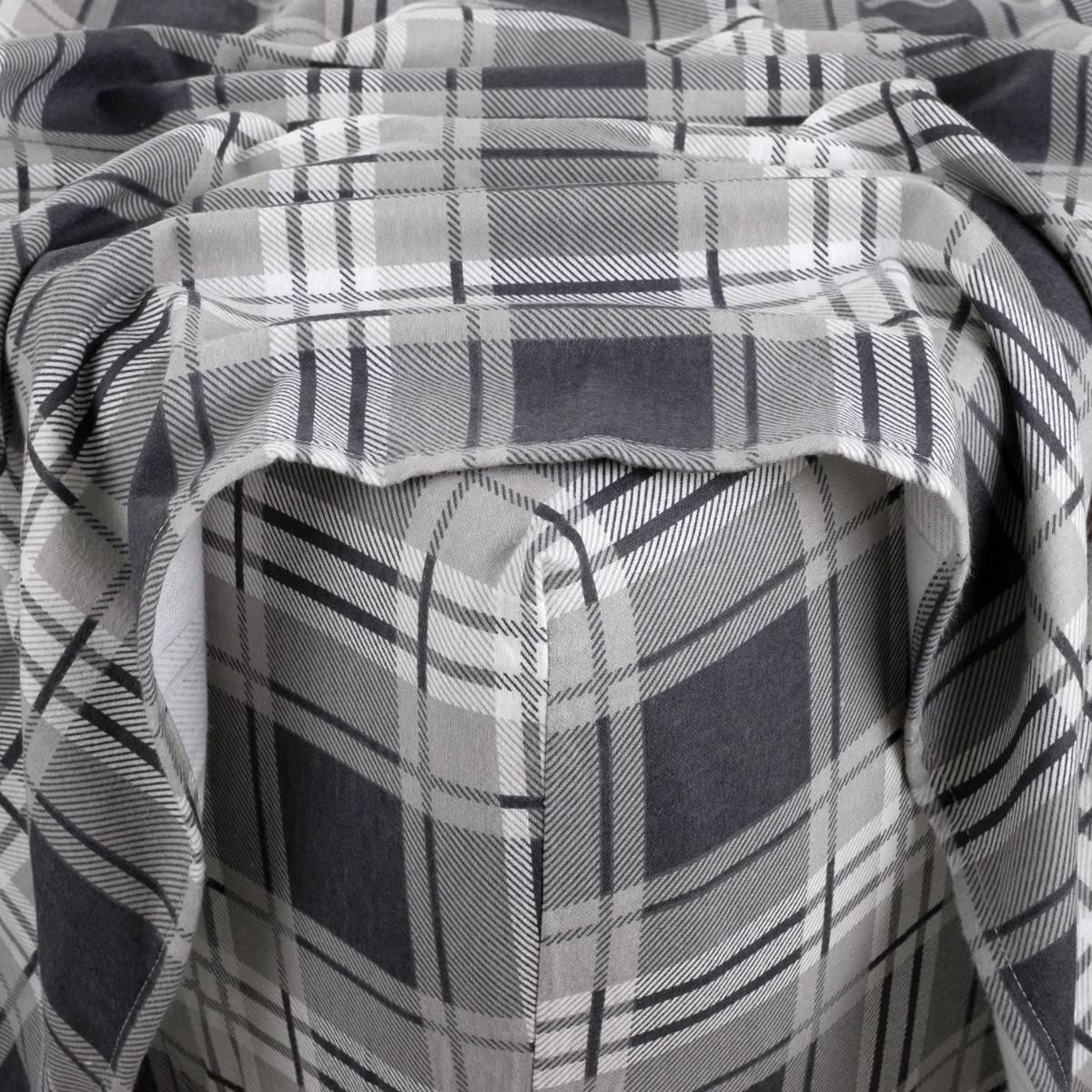Kathy Ireland 100% Turkish Cotton Flannel Eden Plaid Sheet Set