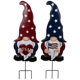Northlight Seasonal USA Patriotic Gnome Garden Stakes - Set of 2