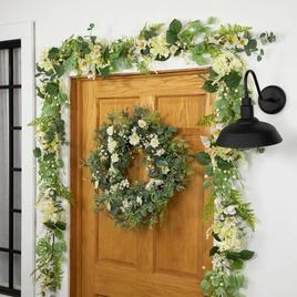 Northlight Seasonal Artificial Hydrangea & Eucalyptus Garland