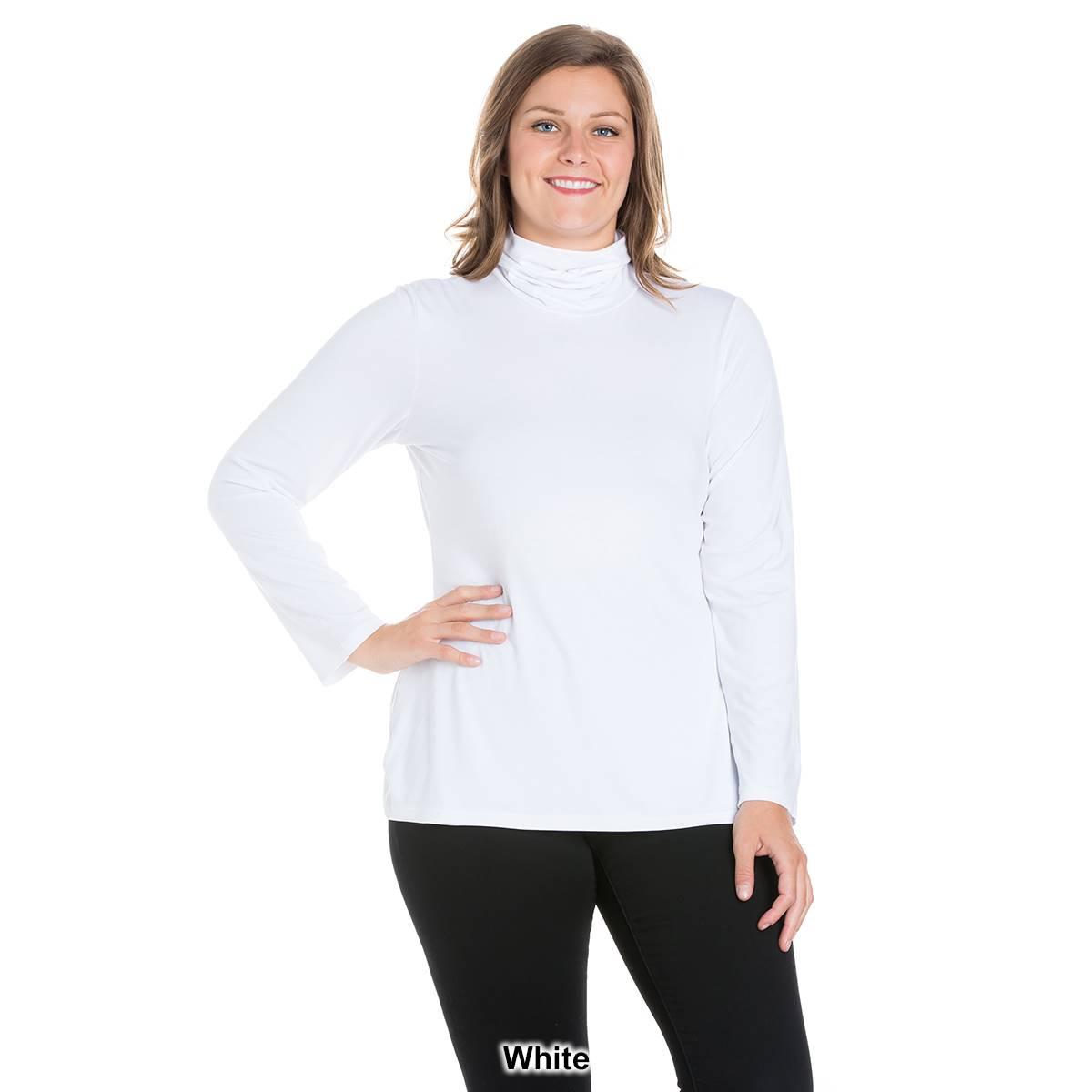 Plus Size 24/7 Comfort Apparel Classic Long Sleeve Turtleneck