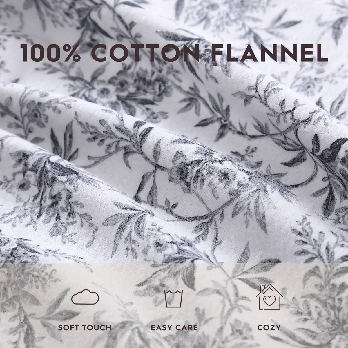 Laura Ashley Faye Toile Cotton Flannel Sheet Set