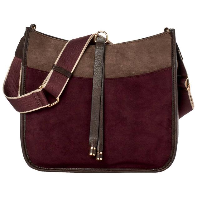 DS Fashion Ultra Suede Color Block Hobo w/ Guitar Strap