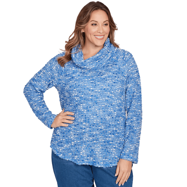 Plus Size Ruby Rd. Must Haves I Cowl Neck Boucle Sweater