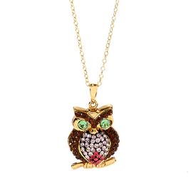 Multi Color Crystal Owl Pendant