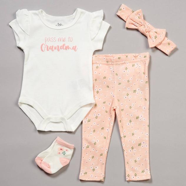 Baby Girl (3-9M) Baby Essentials® Pass Me To Grandma Pant Set