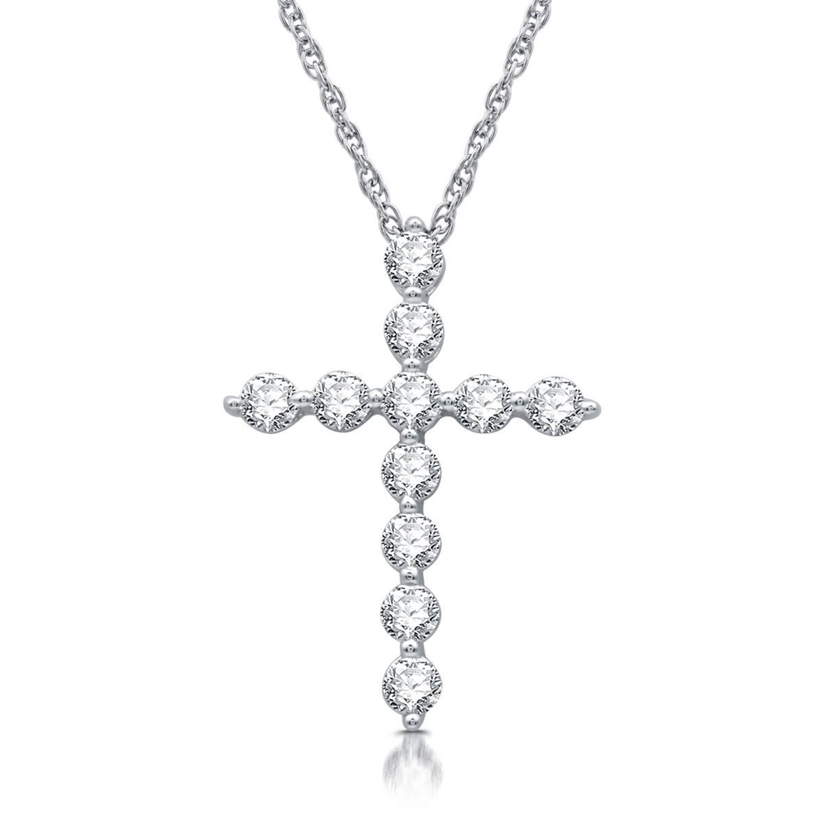 Nova Star(R) 1/2ctw. Lab Grown Diamond White Gold Cross Pendant