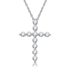 Nova Star(R) 1/2ctw. Lab Grown Diamond White Gold Cross Pendant