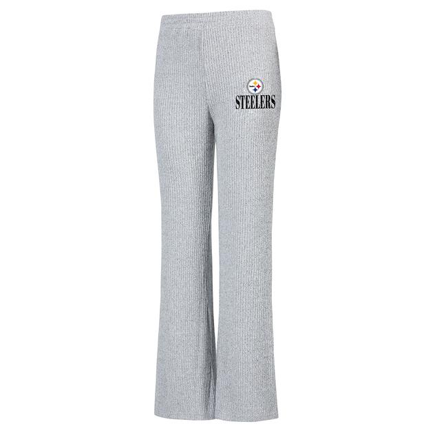 Womens College Concepts Steelers Juniper Knit Flared Pants