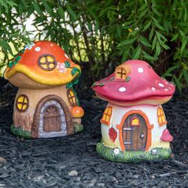 Northlight Seasonal Mushroom House Outdoor Garden Statue