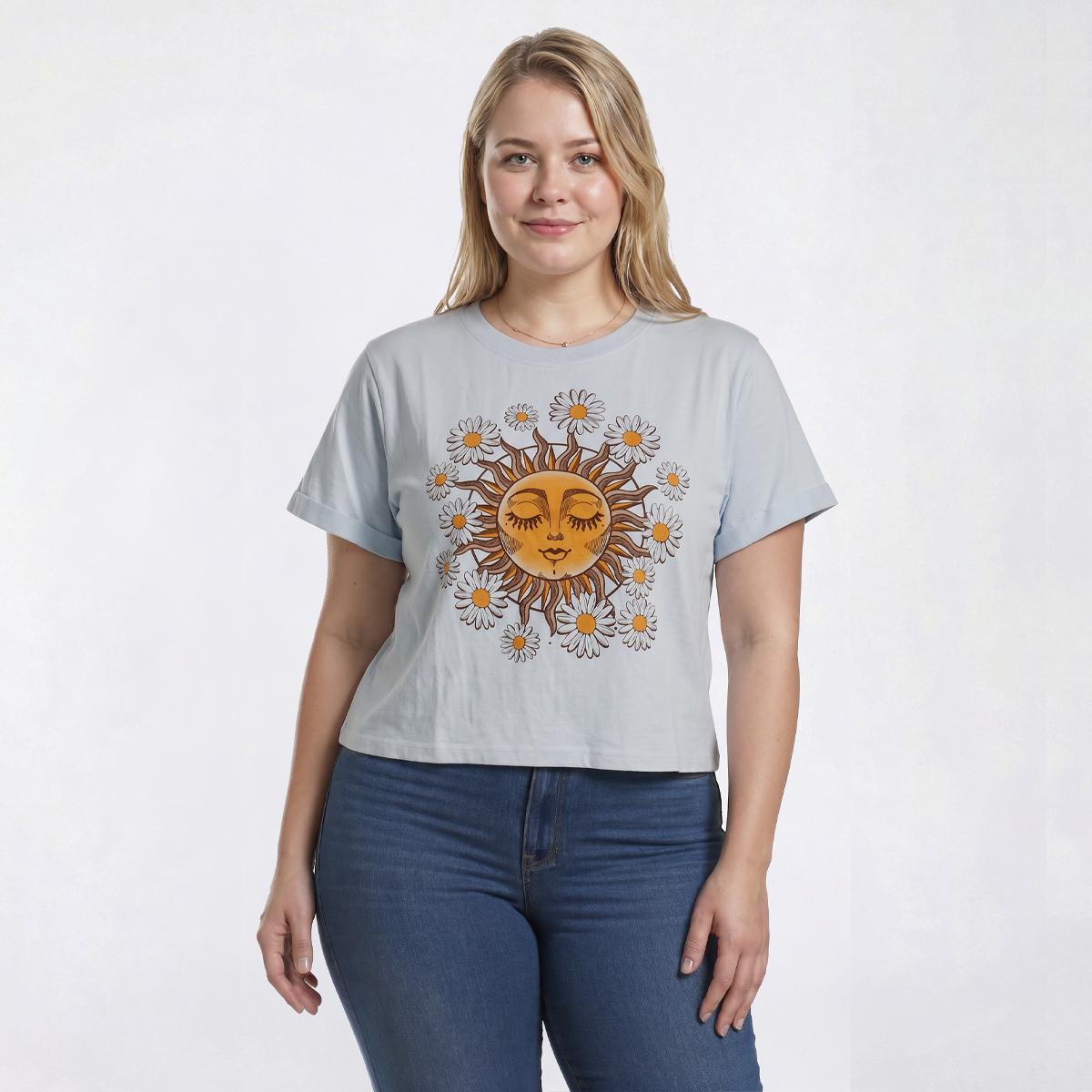 Juniors Plus Attitude Not Included Roll Cuff Crop Top