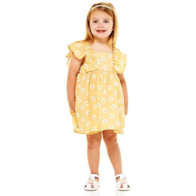 Toddler Girl Emily & Oliver Gauze 3pc. Floral Gauze Dress Set