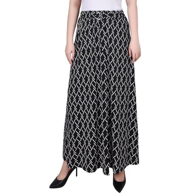 Womens NY Collection Oblique Geometric O-Ring Sash Belt Skirt