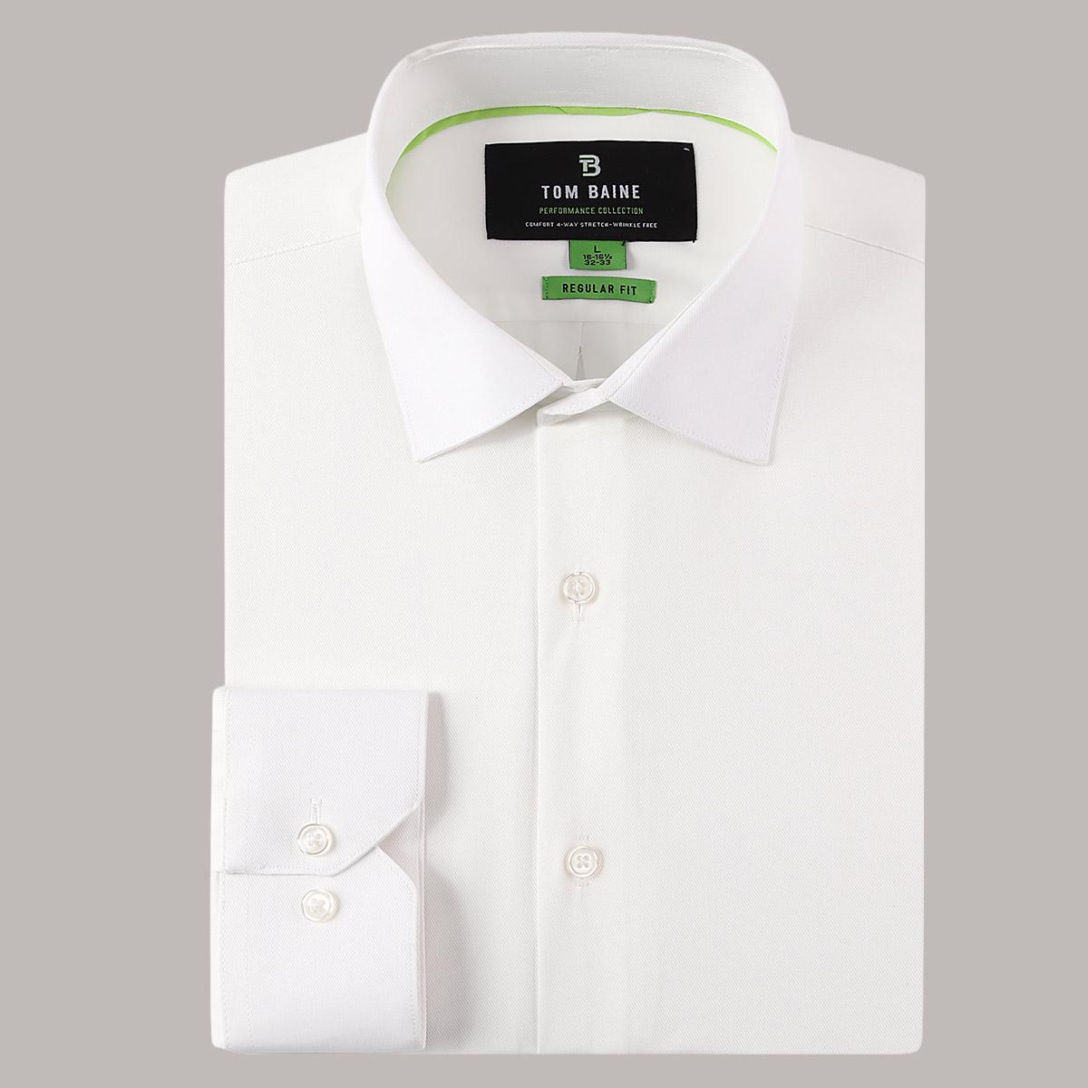 Mens Tom Baine Regular Fit Textured Dress Shirt - Light Yellow