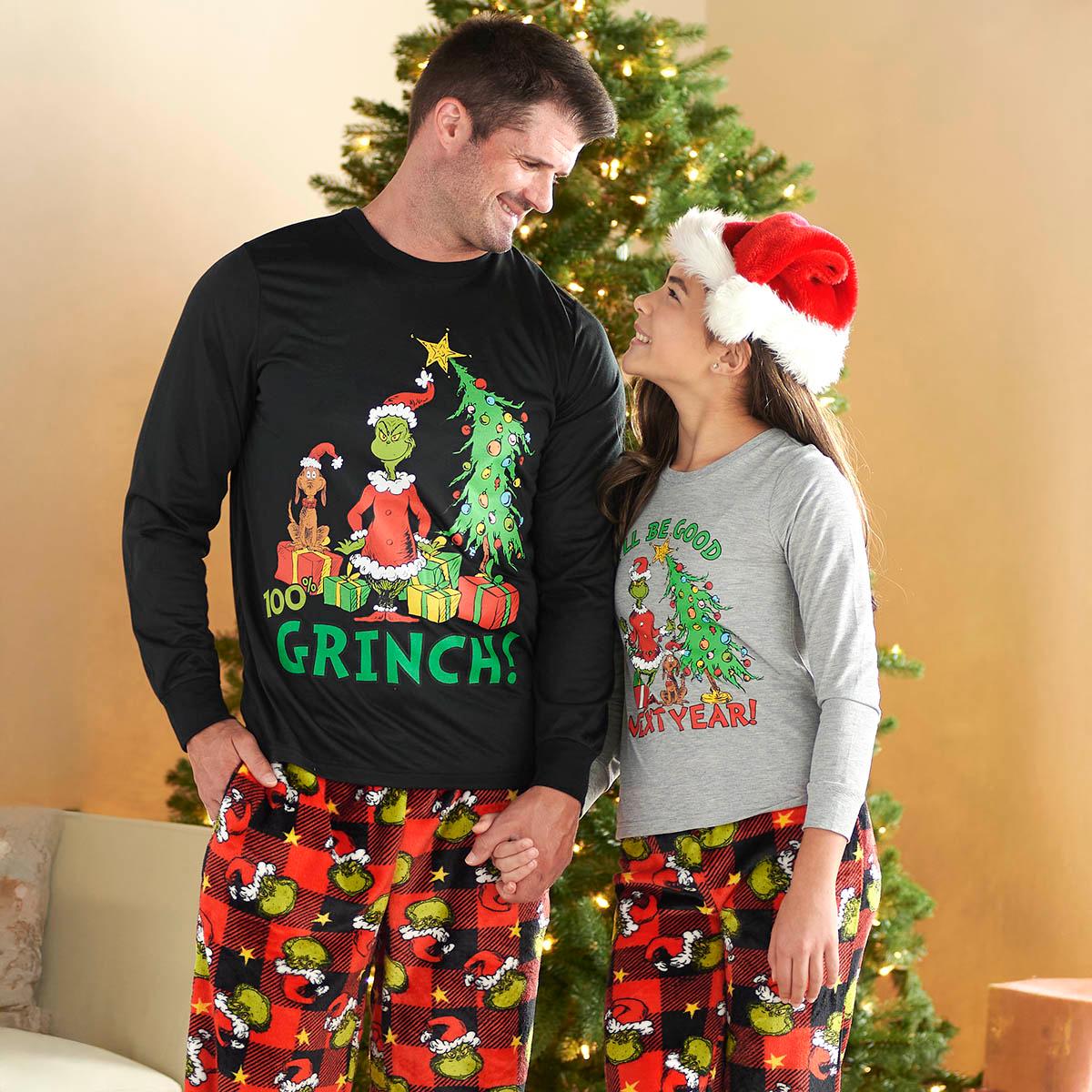 Holiday Traditions Grinch Plaid Pajama Set