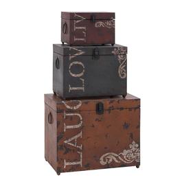 9th &amp; Pike(R) Metal Chest Storage Trunk Boxes - Set Of 3