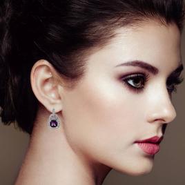 Haus of Brilliance Amethyst and Diamond Halo Earrings