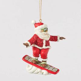 Jim Shore Snowboarding Santa Hanging Christmas Ornament