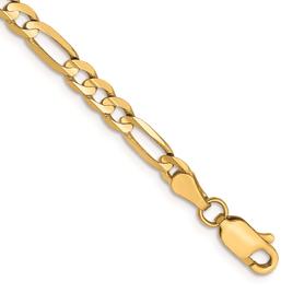 Mens Gold Classics(tm) 4mm. 14k Concave Open Figaro Chain Bracelet