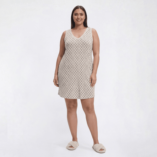Plus Size Nicole Miller Geo Stamped Tank V-Neck Sleep Nightshirt