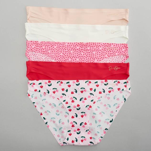 Womens Jessica Simpson 5pk. Laser Hearts Bikini Panties JS81046