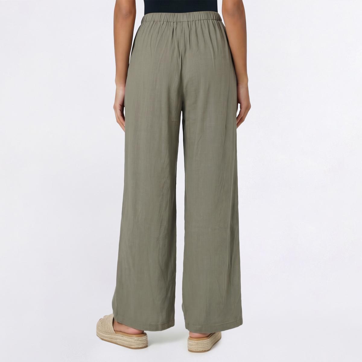 Juniors Hunter & Brown Linen Blend Wide Leg Tie Waist Pants