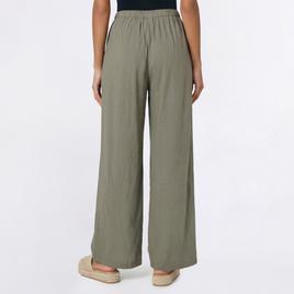 Juniors Hunter & Brown Linen Blend Wide Leg Tie Waist Pants