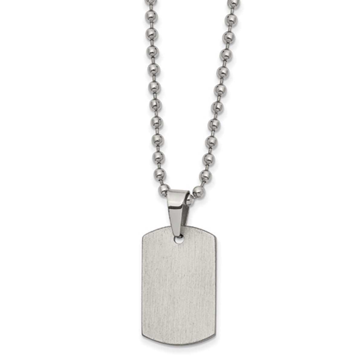 Mens Gentlemen's Classics(tm) Reversible Steel Dog Tag Necklace