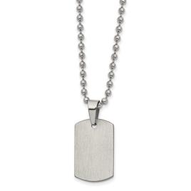 Mens Gentlemen's Classics(tm) Reversible Steel Dog Tag Necklace