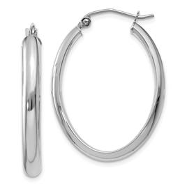Gold Classics(tm) 14k White Gold 30x22mm Oval Hoop Earrings