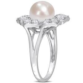 Gemstone Classics™ Pearl & Sapphire Floral Ring