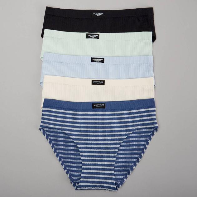 Womens Lucky Brand 5pk. Seamless Ribbed Hipster Panties LVD47976