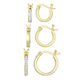 Candela Gold over Silver Triple Hoop Earring Set