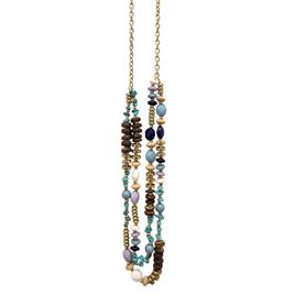 Ashley Cooper(tm) Gold-Tone Wood Bead 2 Row Necklace
