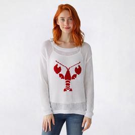 Juniors No Comment Mesh Stitch Pull Over w/ Graphic