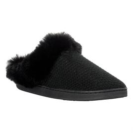 Womens Nanette Lepore Fuzzy Knit Slip Ons