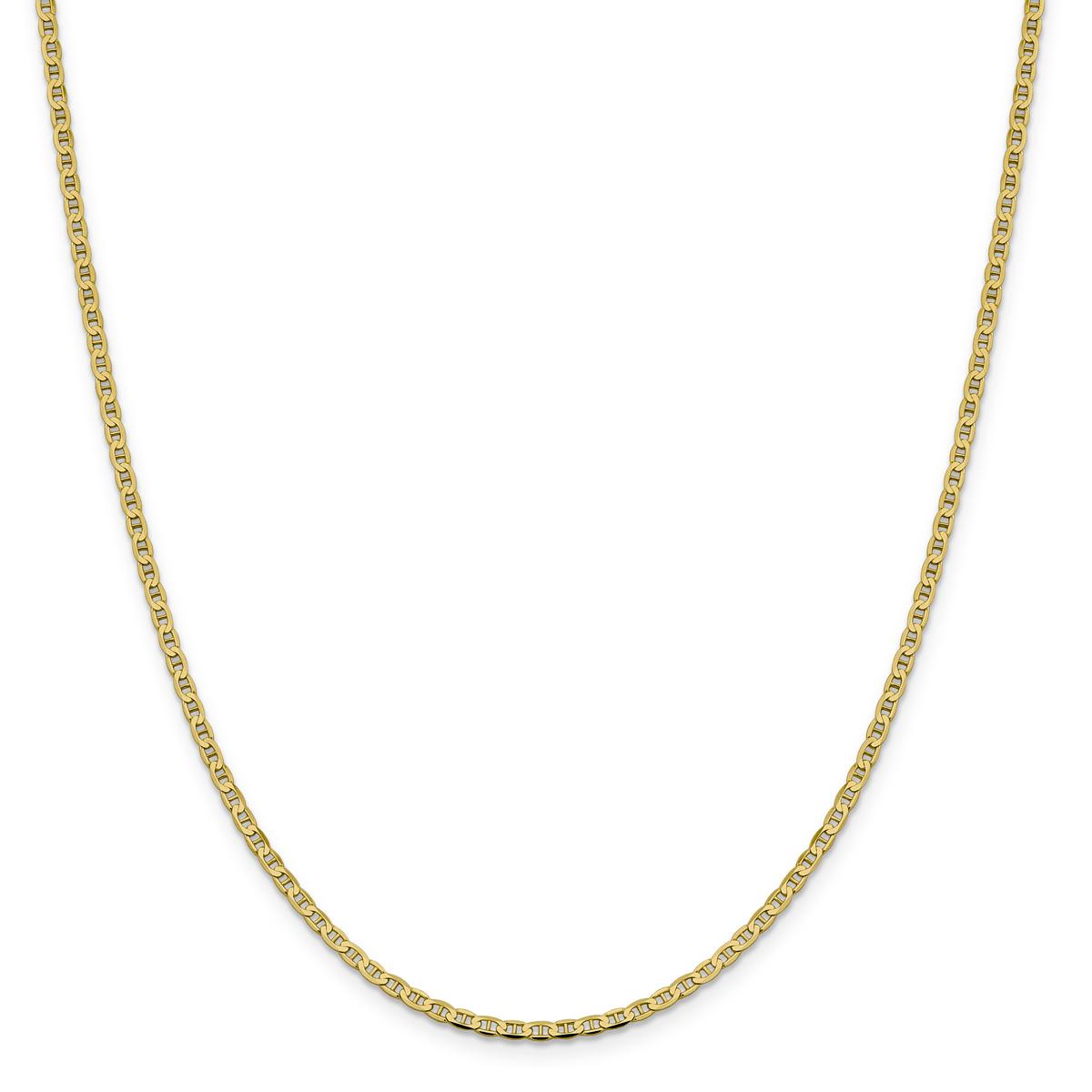 Unisex Gold Classics(tm) 10kt. Gold 2.4mm Flat Anchor Chain Necklace