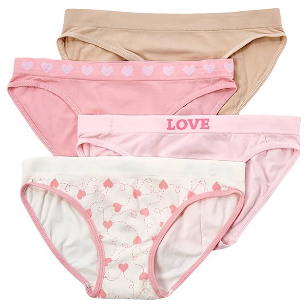 Girls Sweet Princess 4pk. Seamless Love Bikini Underwear