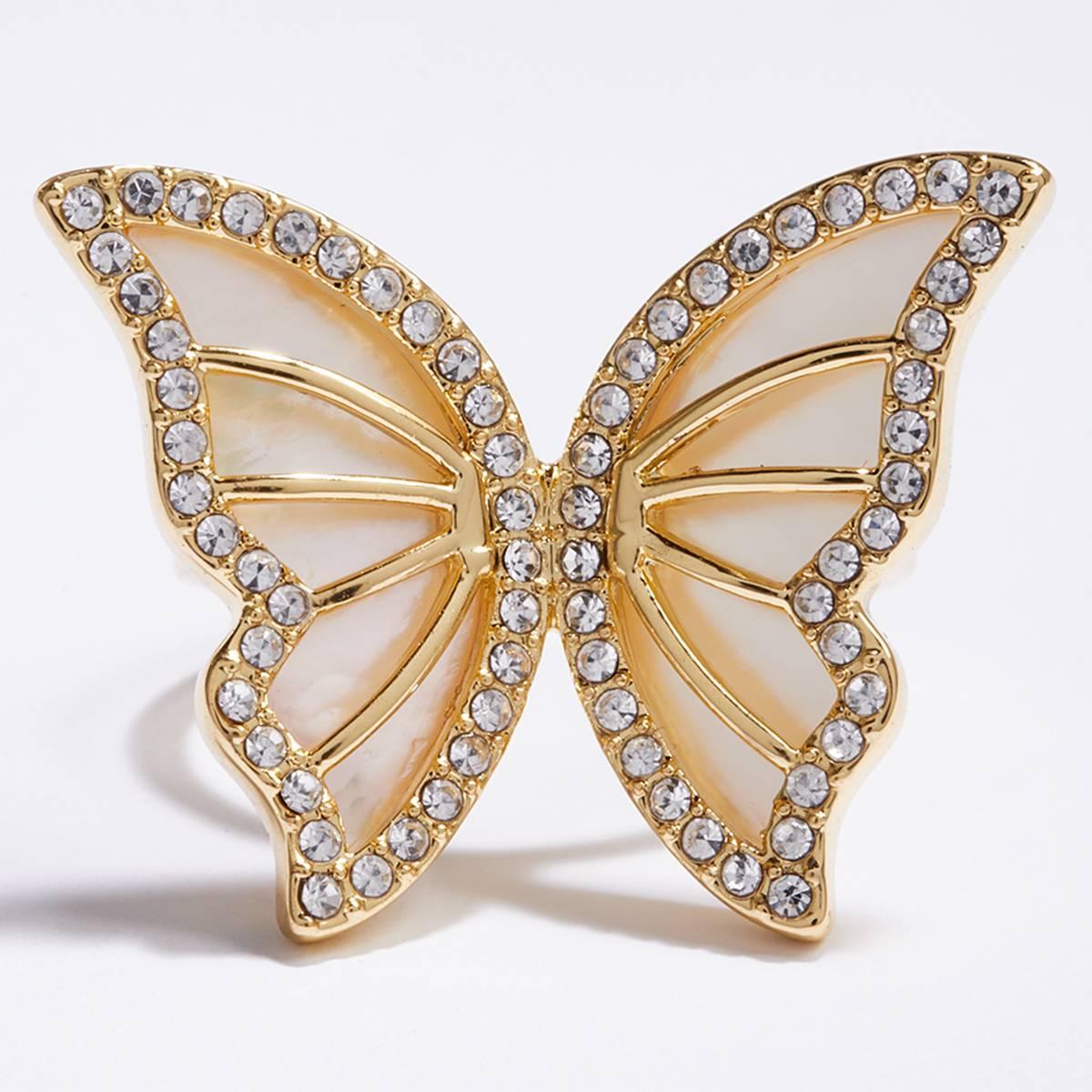Ashley Cooper(tm) Gold-Tone Mother of Pearl Butterfly Ring