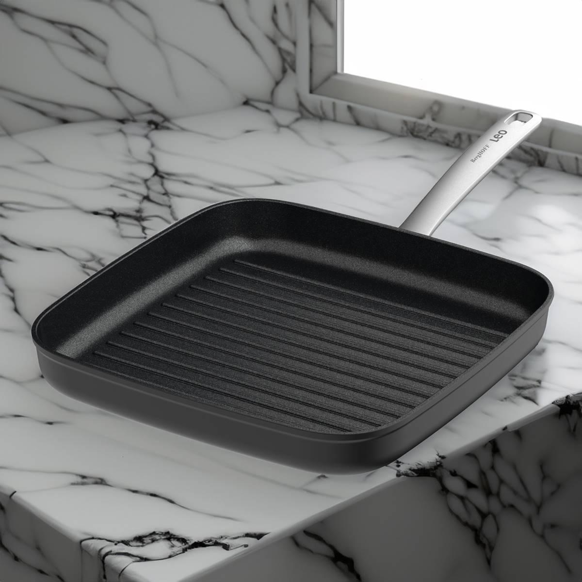 BergHOFF Graphite Non-stick 11in. Ceramic Grill Pan