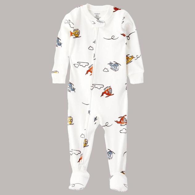 Baby Boy (12-24M) Carter's® Helicopter Velboa Footed Pajamas