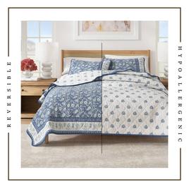 FreshFolds Indira 3pc. Reversible Floral Bordered Quilt Set