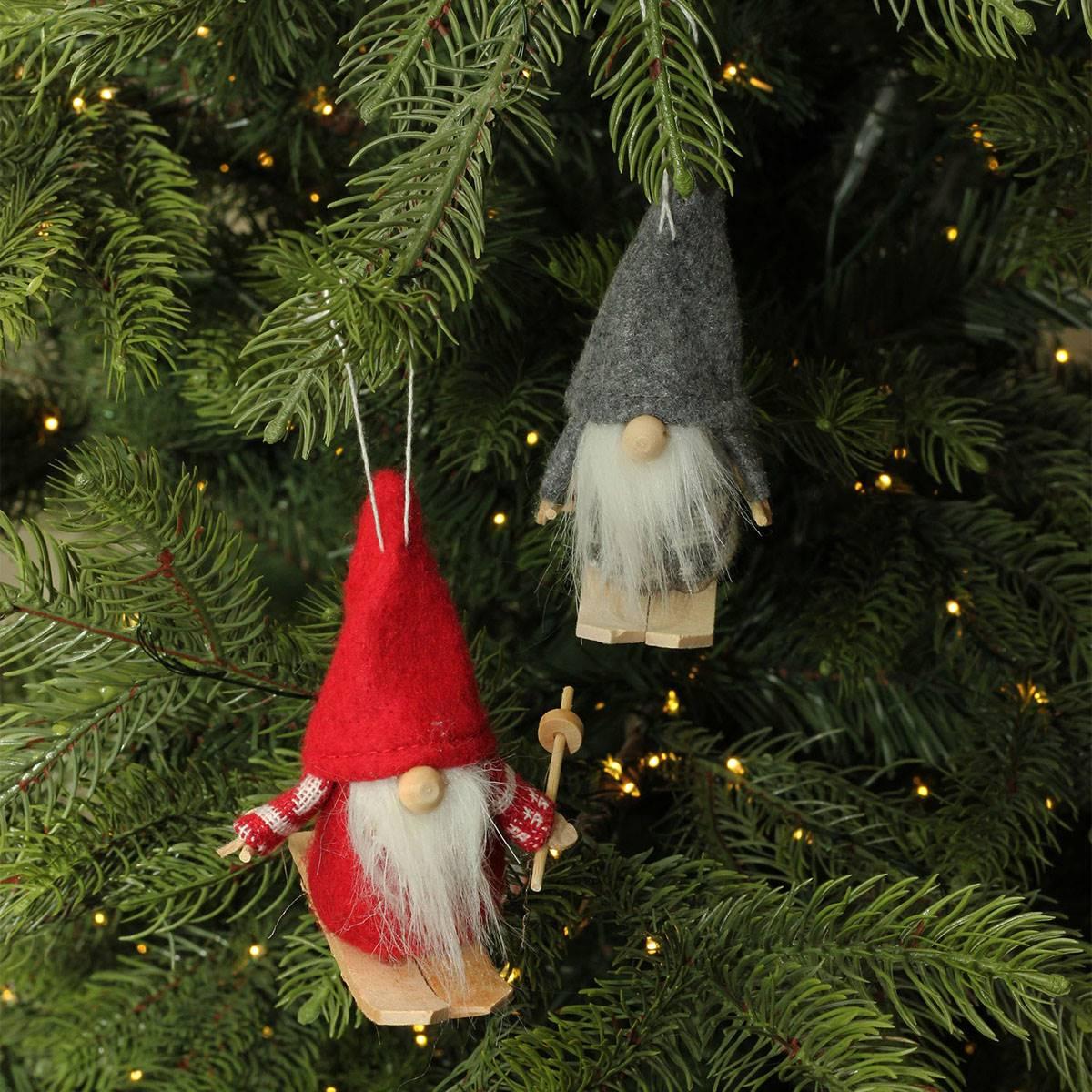 Northlight Seasonal 4in. Gnome Christmas Ornaments - Set of 2
