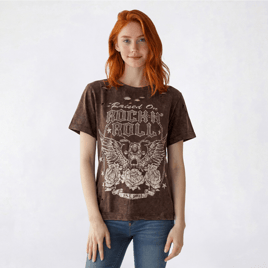 Juniors Attitude Not Included Rock Distressed Rhinestone Tee